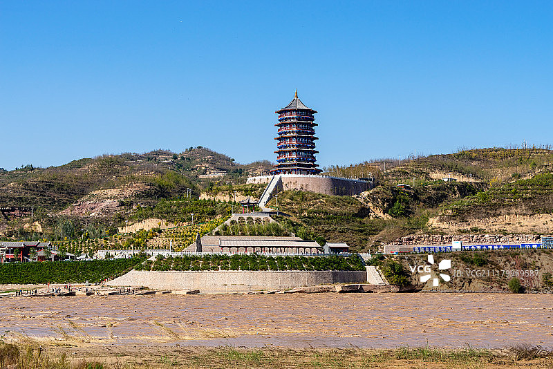 山西吕梁碛口古镇图片素材