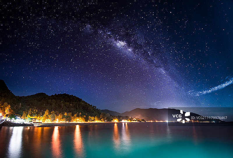 从马来西亚刁曼岛ABC看到的银河图片素材