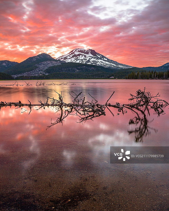 斯帕克斯湖日落图片素材