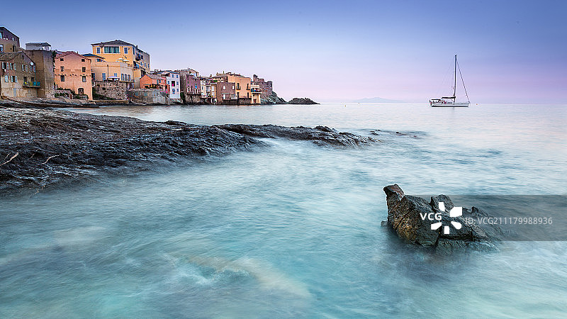 Erbalunga的傍晚灯光图片素材