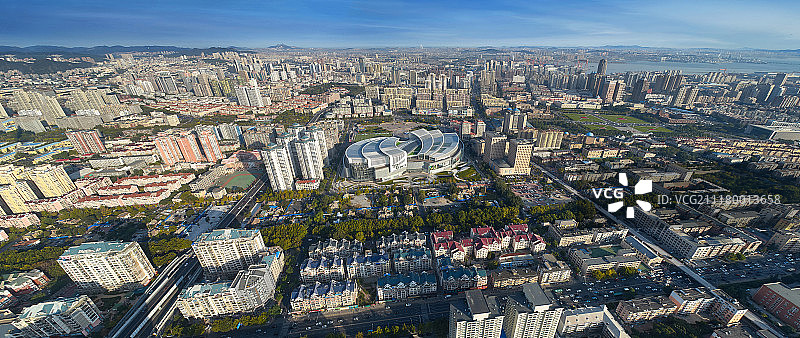 航拍大连西岗区图片素材