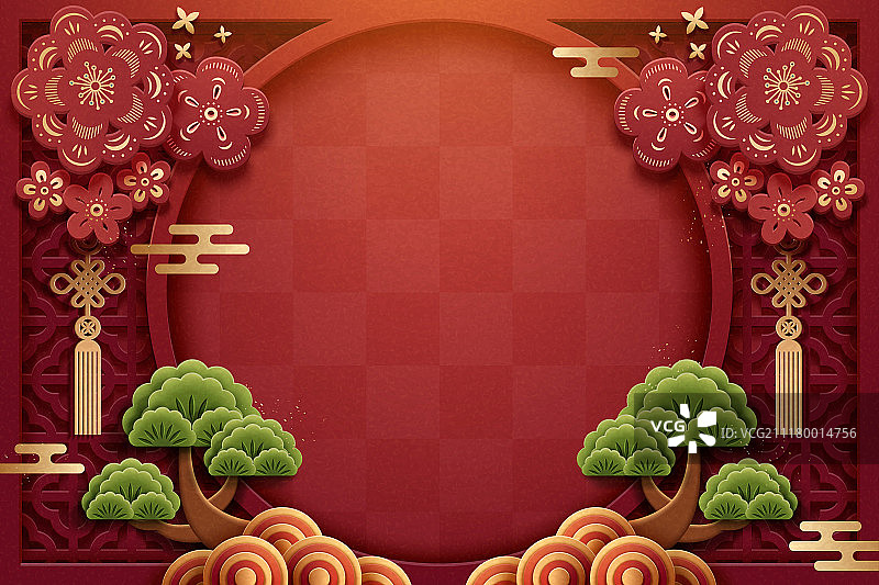 中国风新年贺卡模板图片素材