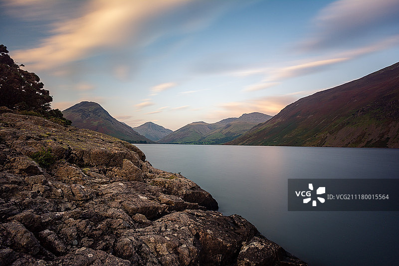 沃斯特湖日落图片素材
