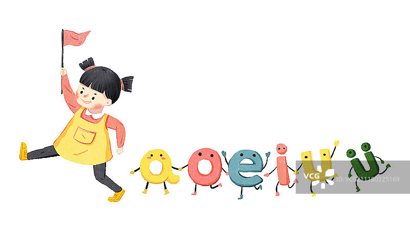 小朋友学拼音 儿童插画图片素材