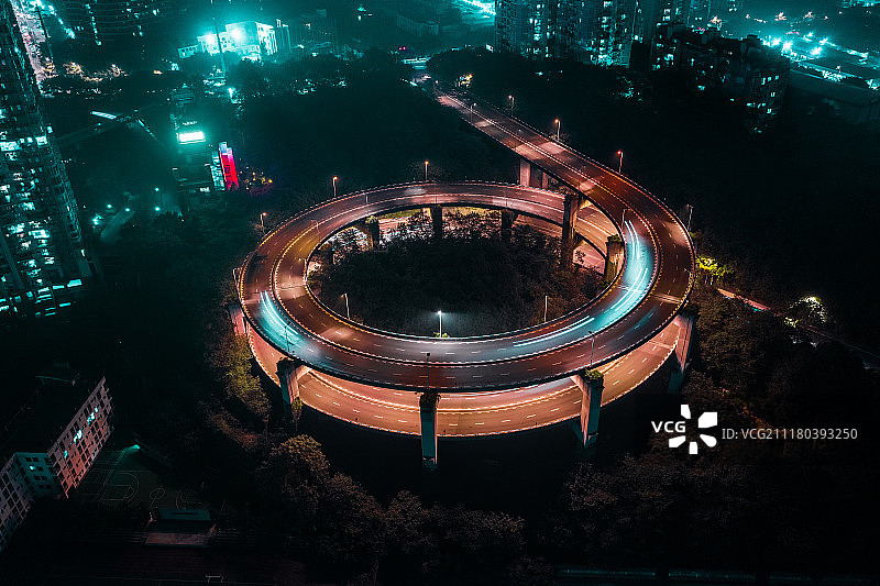 重庆旋转立交夜景图片素材
