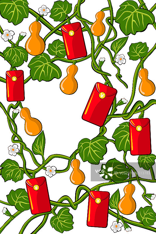 红包与葫芦插画图片素材