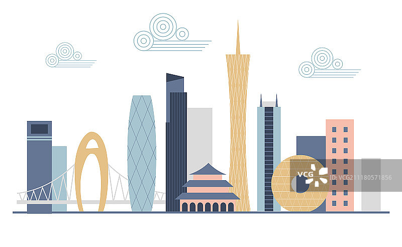 广州地标插画图片素材