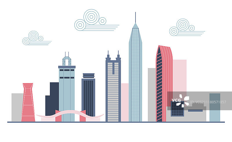 深圳地标插画图片素材