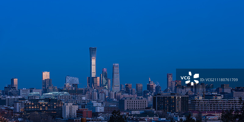 北京国贸CBD天际线夜景图片素材