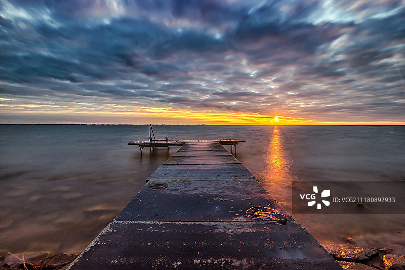 艾瑟尔湖的日出图片素材