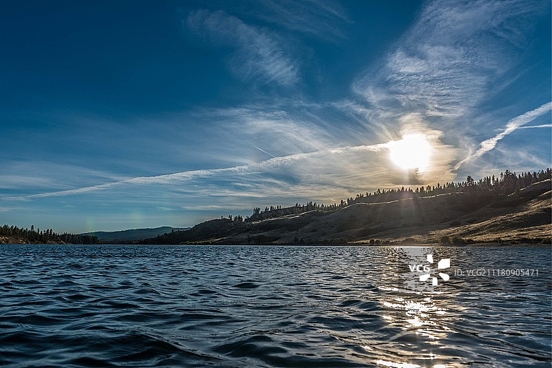 罗斯福湖日落图片素材