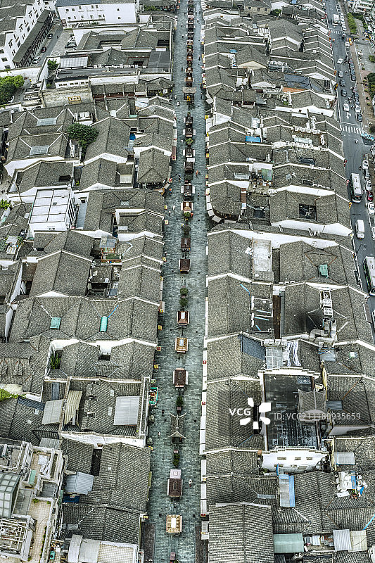 航拍杭州河坊街图片素材