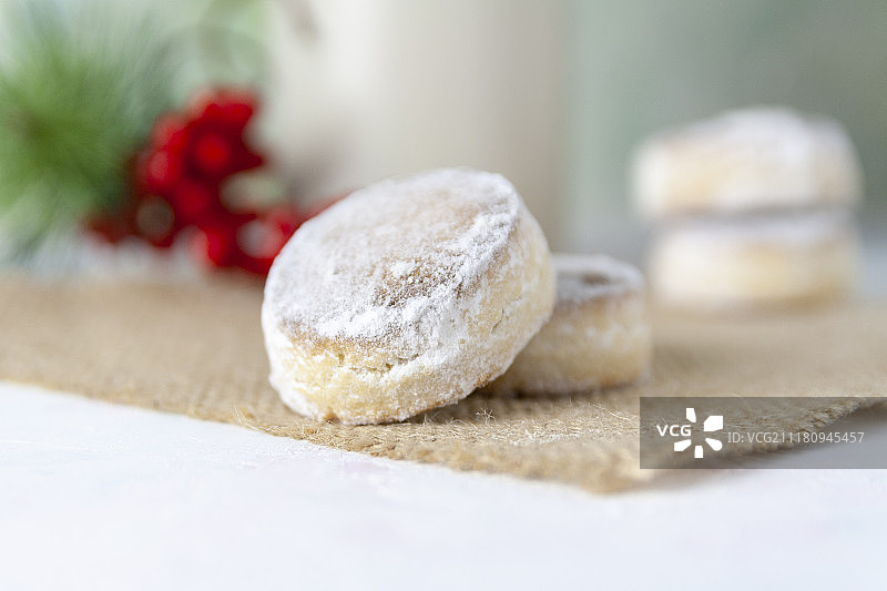 圣诞西班牙酥饼特写图片素材
