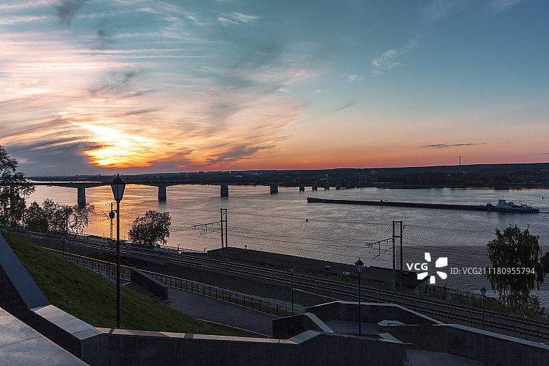 卡马河上的日落图片素材