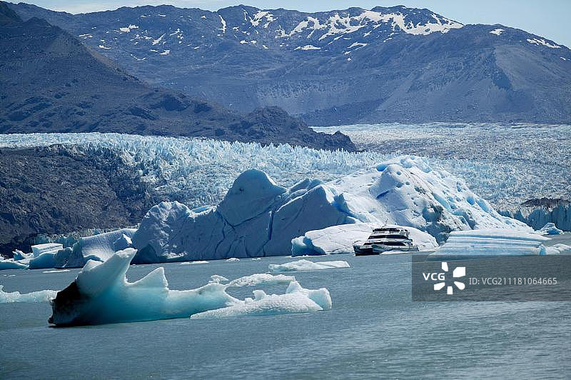 乌普萨拉冰川，阿根廷湖，冰川国家公园，联合国教科文组织世界遗产，科迪勒拉山脉，圣克鲁斯省，巴塔哥尼亚，阿根廷，南美洲图片素材