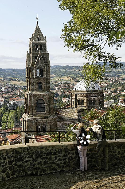 勒皮-韦拉伊，圣雅克-德孔波斯特拉之路起点，圣母大教堂，上卢瓦尔省，奥弗涅，法国，欧洲图片素材