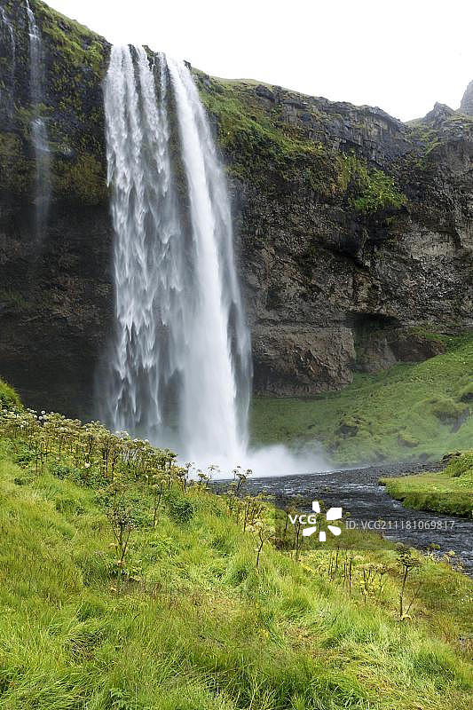 欧洲冰岛南部的斯科加瀑布图片素材