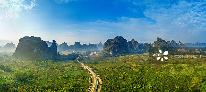 广东英西峰林山水风光图片素材
