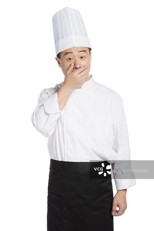 单手捂嘴的男人图片素材
