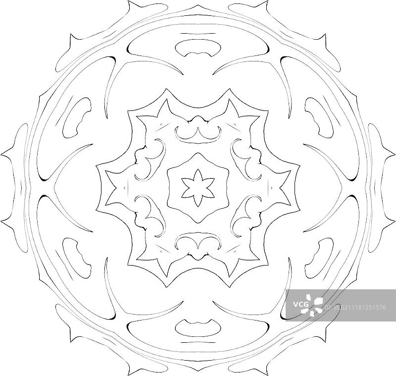 黑白对称装饰图案图片素材