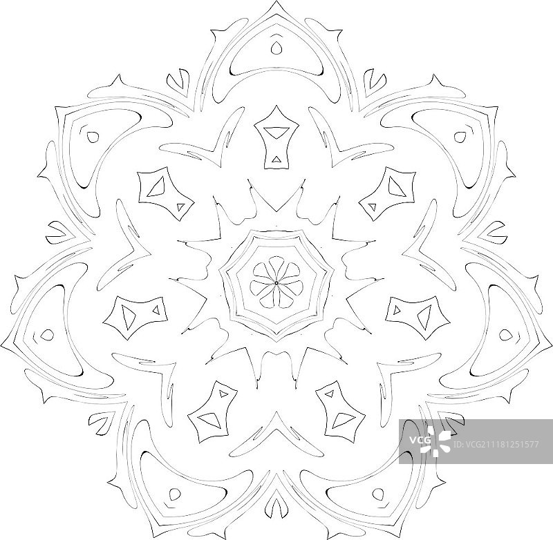 黑白对称装饰图案图片素材