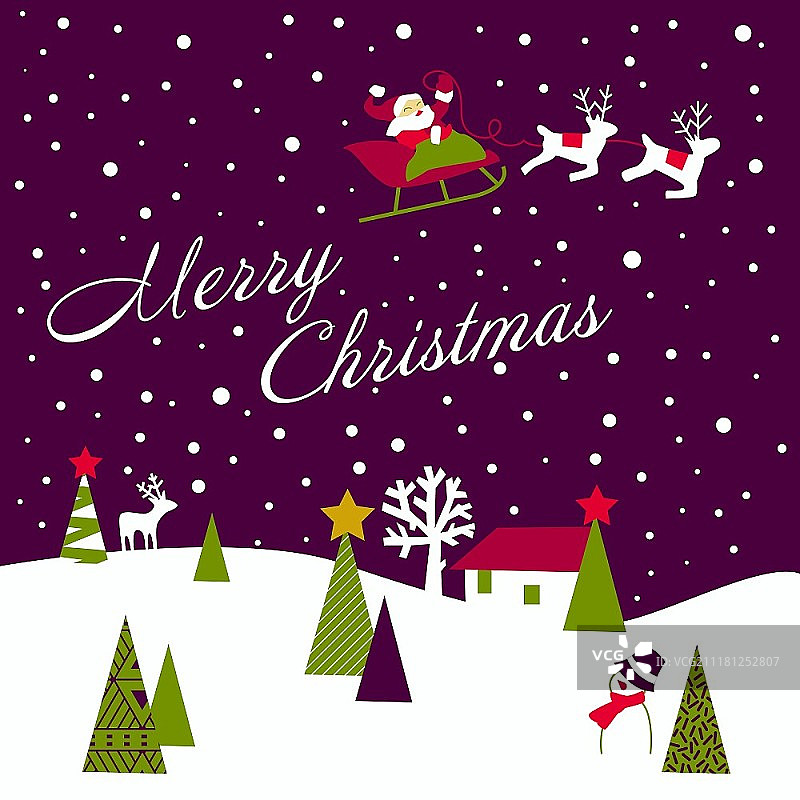 复古圣诞贺卡图片素材
