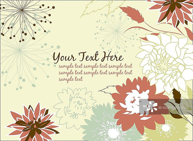 花卉卡片设计图片素材