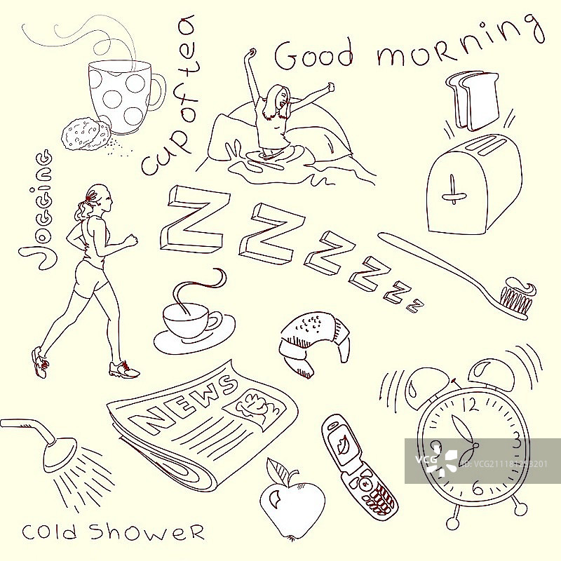 星期一早晨的涂鸦图片素材