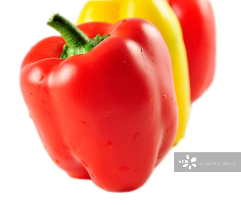 红黄色甜椒特写图片素材