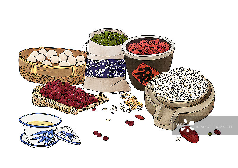 五谷插画图片素材