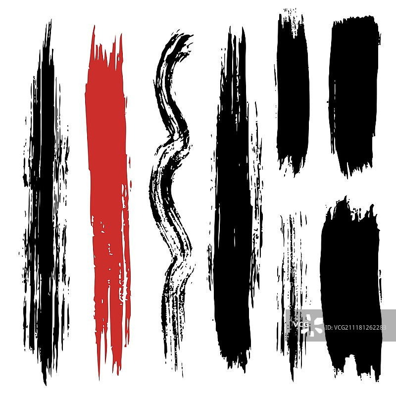 可定制的有机画笔（笔触）矢量轮廓，具有不同的形状和样式，高度详细。单独分组，易于编辑。收藏集第6号图片素材
