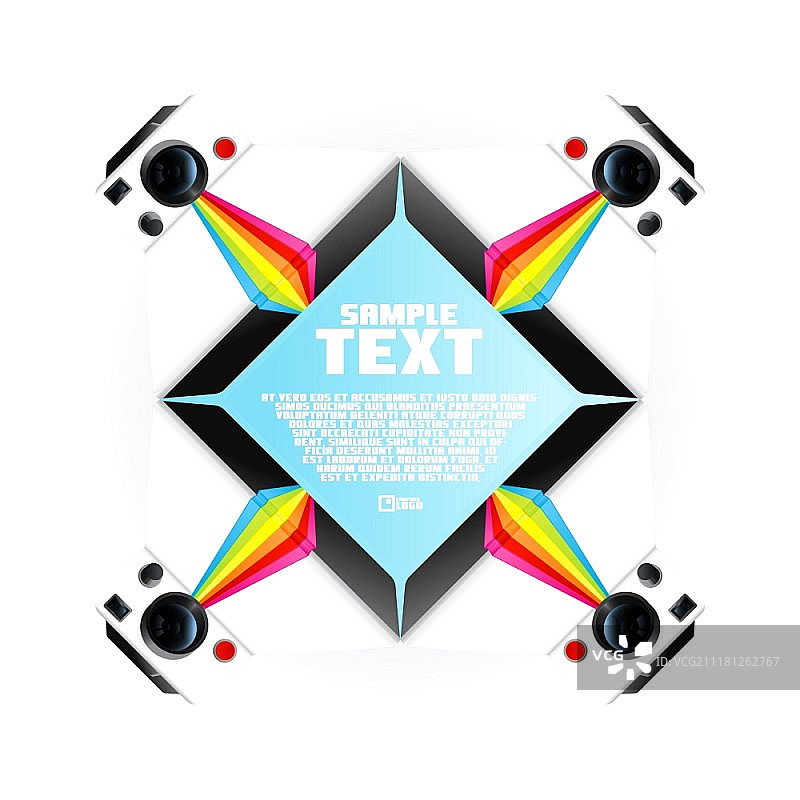 宝丽来摄影概念相框矢量插画，具有自定义文本的复制空间。高度详细图片素材