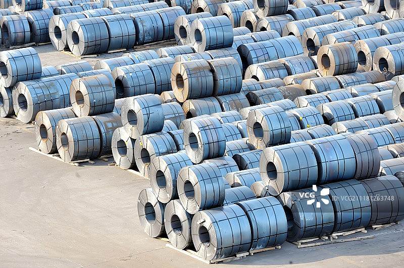 港口中的钢板卷图片素材