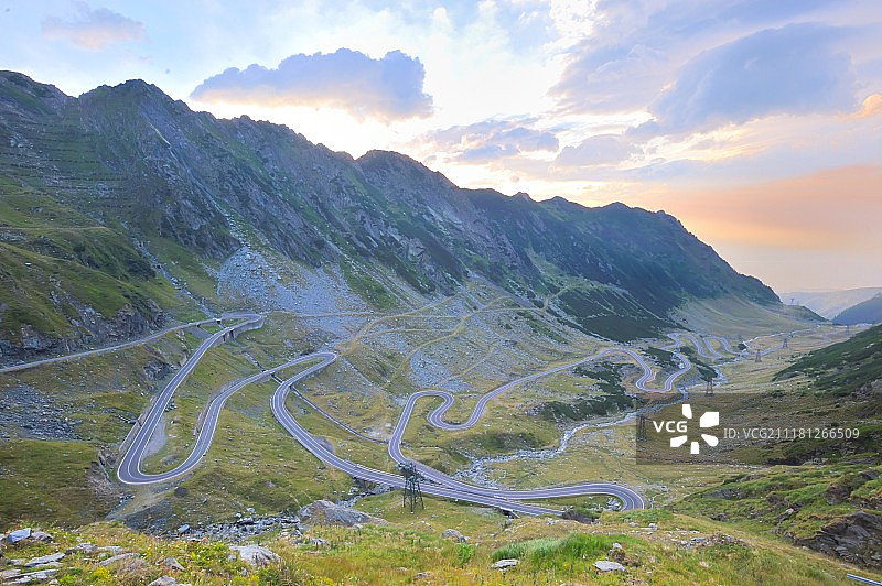 法格拉什山脉的Transfagarasan公路图片素材