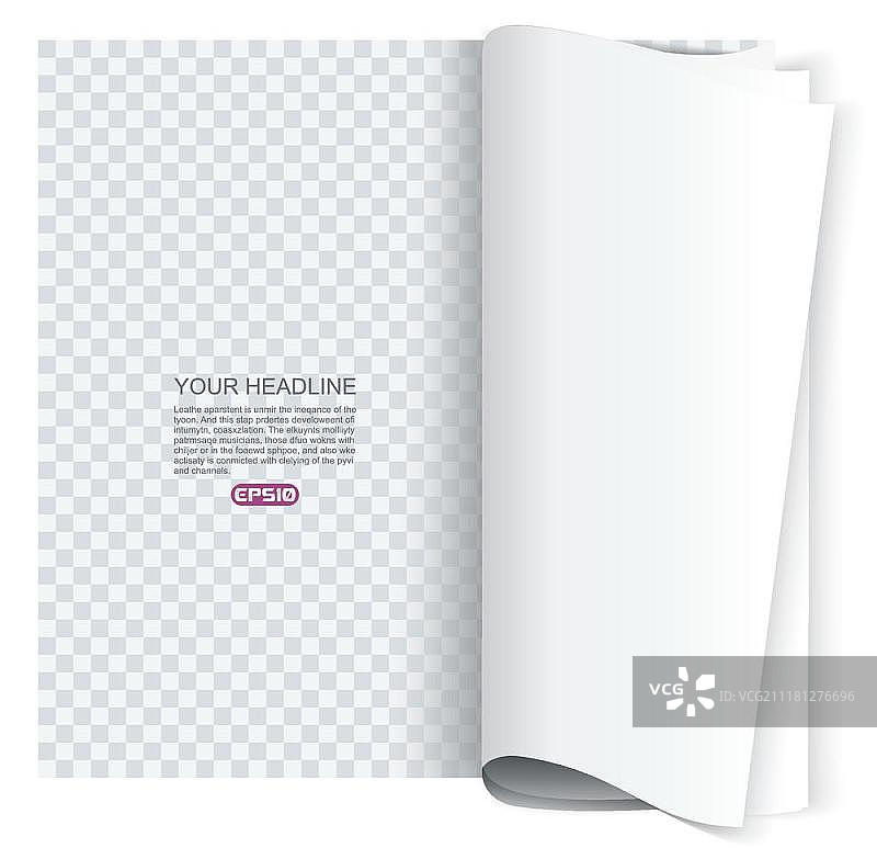透明背景上的阴影卷页效果图片素材