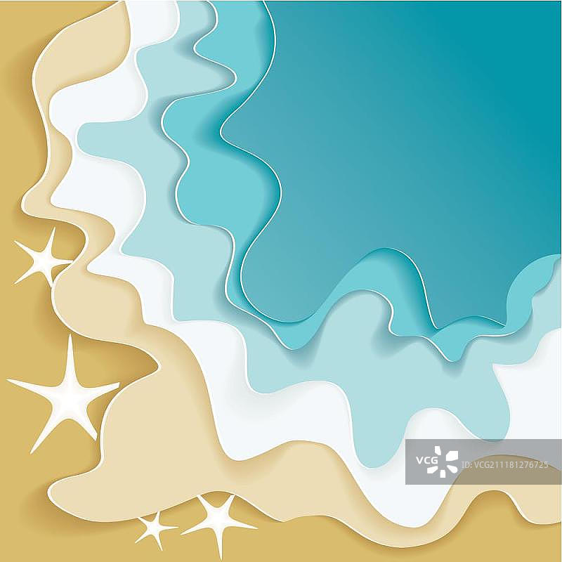 金色沙滩蓝色海洋背景图片素材