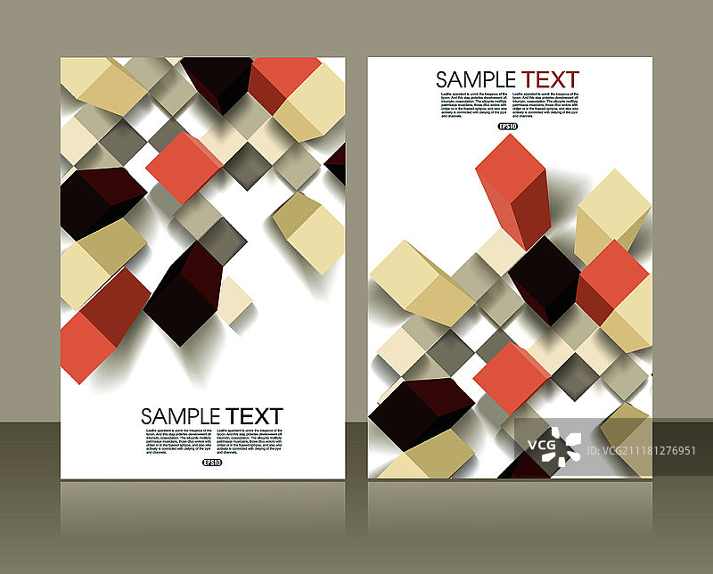 复古设计A4封面、banner、宣传单和海报模板，抽象几何形状图片素材