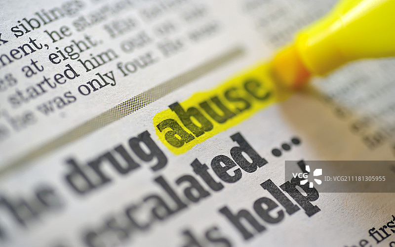突出显示的药物滥用文字图片素材