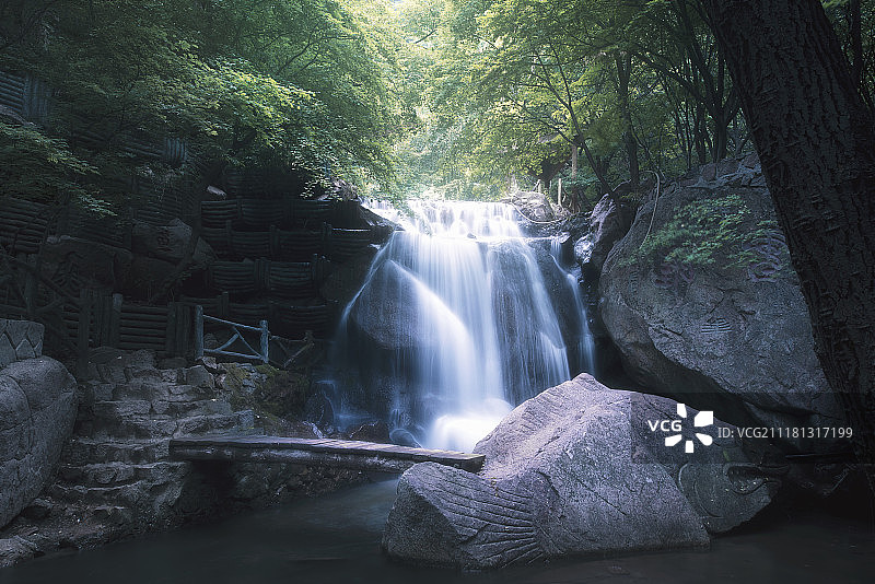 晋中绵山瀑布流水图片素材