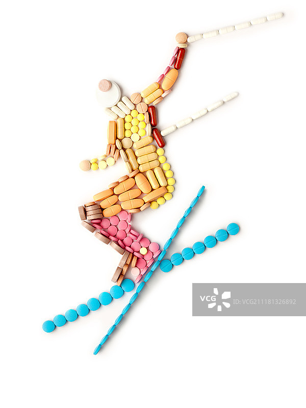 滑雪运动员与违禁药物图片素材