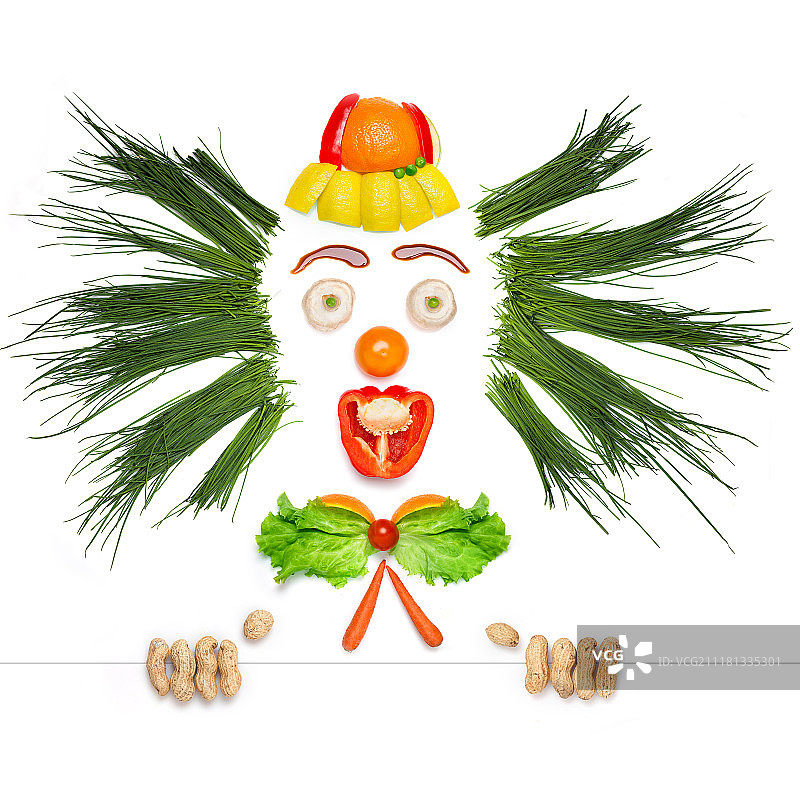 蔬菜水果小丑儿童菜单图片素材