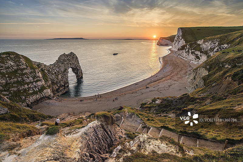 侏罗纪海岸杜德尔门的壮丽景色图片素材
