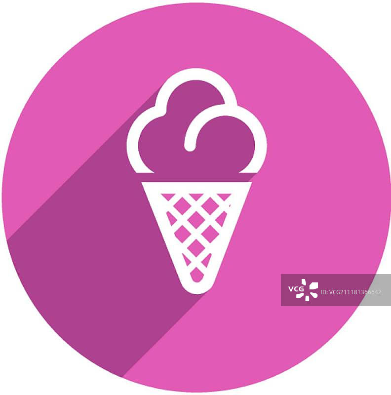 扁平风食物图标。彩色圆圈上的扁平白色食物图标图片素材