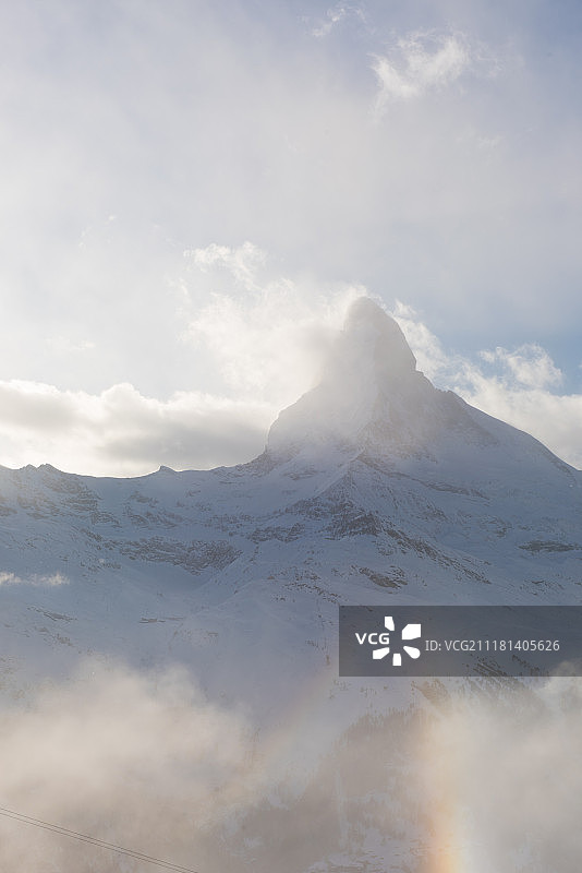 瑞士采尔马特马特宏峰的冬日雪景图片素材