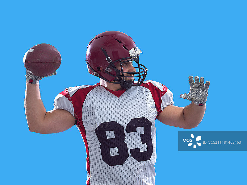 美式橄榄球四分卫投球图片素材
