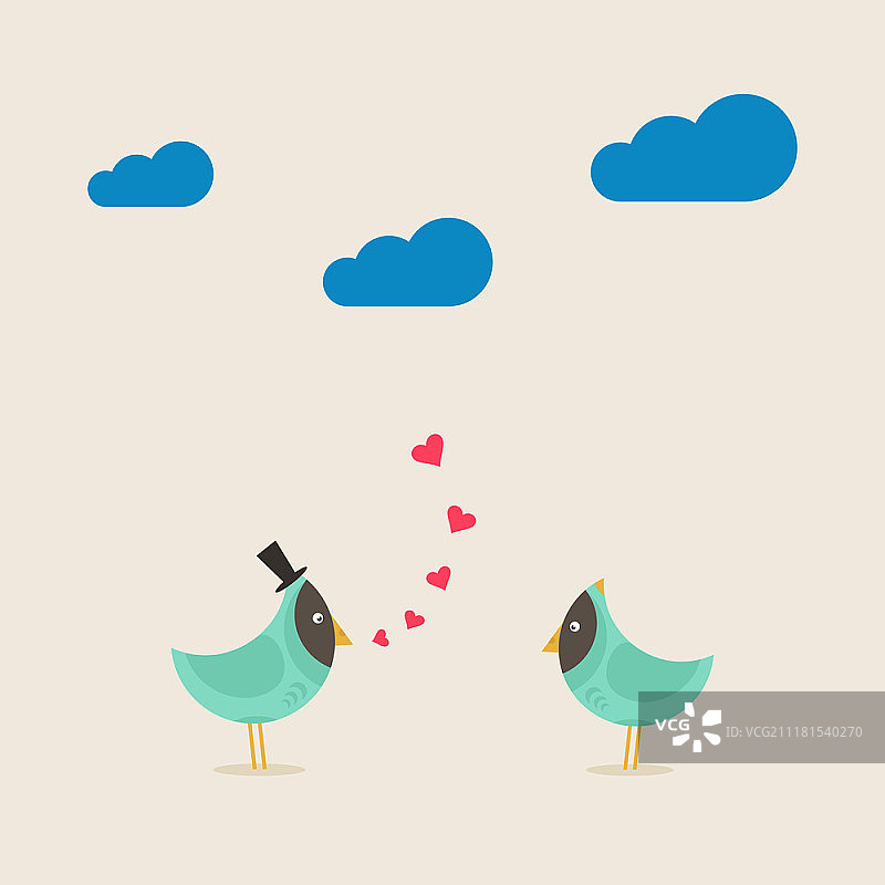 可爱的鸟矢量插画图片素材