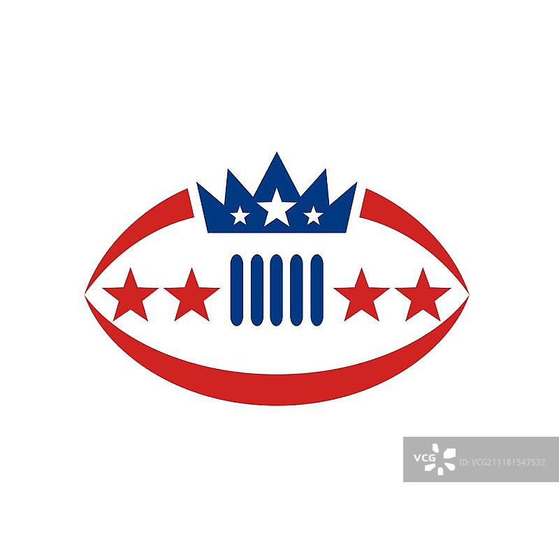美式橄榄球皇冠之星图标插画图片素材