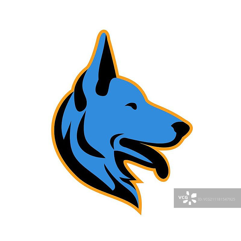 德国牧羊犬侧面吉祥物图片素材