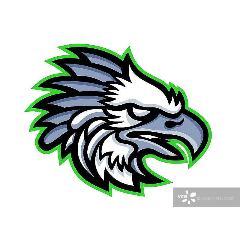 美洲角雕吉祥物头像插画图片素材