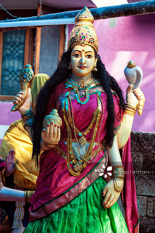 印度教女神雕像特写图片素材
